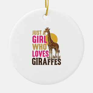 Décoration En Céramique Fille qui aime les girafes Vintage Girafe T-shirt