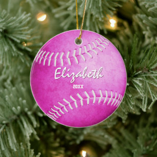Décoration En Céramique filles commémoratives sports hot rose softball