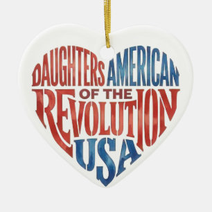 Décoration En Céramique Filles de la Révolution américaine Cœur USA
