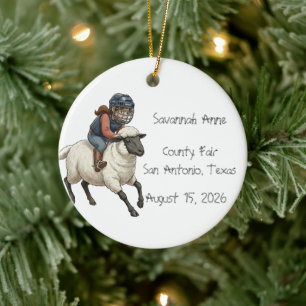 Décoration En Céramique Filles de Rodéo de Mutton Bustin Personnalisées