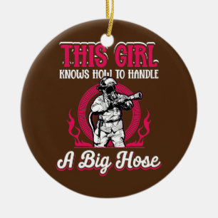 Décoration En Céramique Filles Pompier Fille Cette Fille Sait Comment