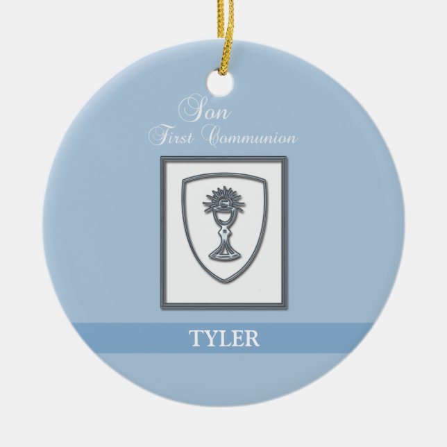 Décoration En Céramique Fils, première communion chalice d'argent (Devant)