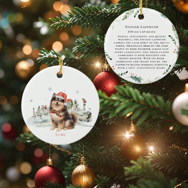 Décoration En Céramique Finnish Lapphund Dog Monogram (Créateur téléchargé)