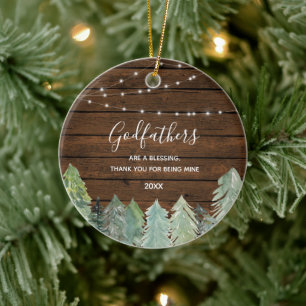 Décoration En Céramique Fir Trees Forêt d'hiver Les pères des bois