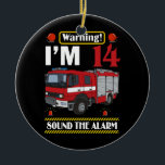 Décoration En Céramique Fire Truck 14 Year Old Firefighter 14th Birthday<br><div class="desc">Fire Truck 14 Year Old Firefighter 14th Birthday 2008 Boy Gift. Perfect gift for your dad,  mom,  papa,  men,  women,  friend and family members on Thanksgiving Day,  Christmas Day,  Mothers Day,  Fathers Day,  4th of July,  1776 Independent day,  Veterans Day,  Halloween Day,  Patrick's Day</div>