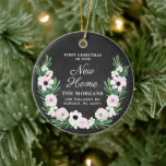 Décoration En Céramique First Christmas In Our New Home Personalized Black<br><div class="desc">First Christmas In Our New Home Personalized Black Ceramic Ornament. Personalize with your custom information on both front and back.</div>