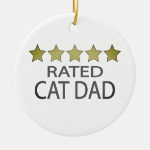 Décoration En Céramique Five Star Cat Dad Ceramic Ornament