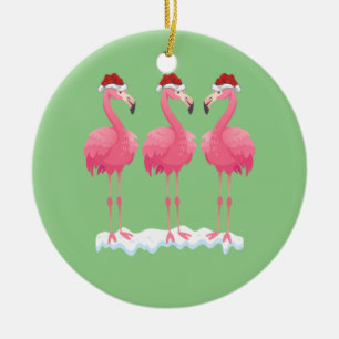 Décoration En Céramique Flamant rose Lover Xmas Éclairage Père Noël Flaman