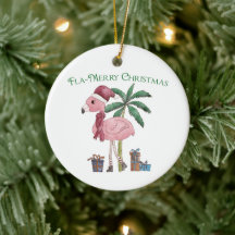 Flamant rose tropical de Noël