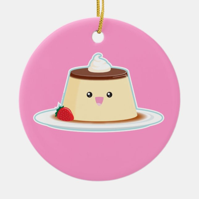 Décoration En Céramique Flan heureux (Devant)