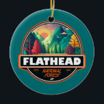 Décoration En Céramique Flathead Forêt nationale Emblem Montana<br><div class="desc">Conception de l'illustration vectorielle de fond. C'est une forêt nationale dans la partie occidentale de l'état américain du Montana. La forêt se trouve principalement dans le comté de Flathead,  au sud du parc national des Glaciers.</div>