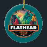 Décoration En Céramique Flathead Forêt nationale Emblem Montana<br><div class="desc">Conception de l'illustration vectorielle de fond. C'est une forêt nationale dans la partie occidentale de l'état américain du Montana. La forêt se trouve principalement dans le comté de Flathead,  au sud du parc national des Glaciers.</div>