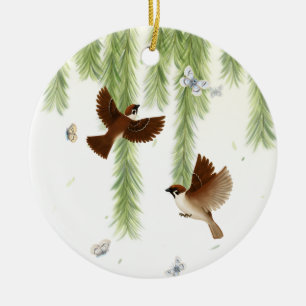 Décoration En Céramique Flèches d'arbre sous un Willow plumant Personnalis