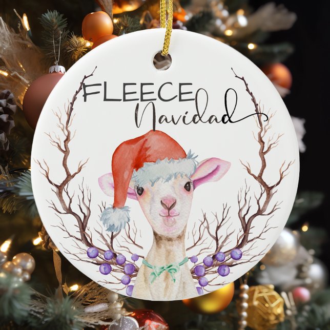 Décoration En Céramique Fleece Navidad Cute Lamb Christmas (Créateur téléchargé)