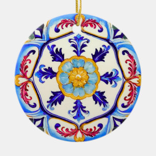 Décoration En Céramique Fleur baroque sicilienne I