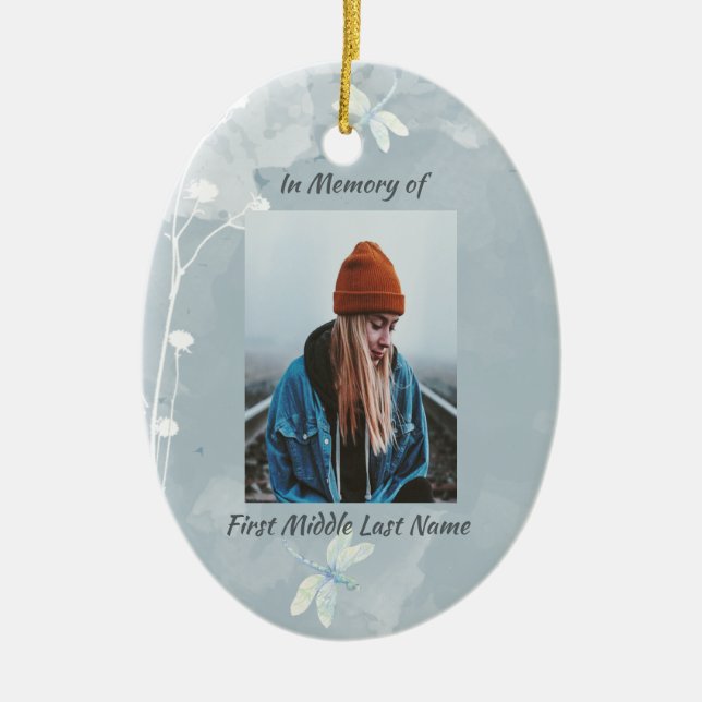 Décoration En Céramique Fleur blanche de libellule de conservation Memoria (Devant)