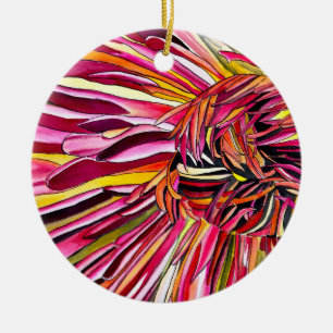 Décoration En Céramique Fleur d'aquarelle Chrysanthemum