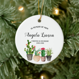 Décoration En Céramique Fleur de cactus en mémoire de maman Noël