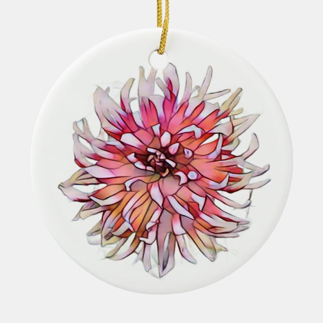 DÉCORATION EN CÉRAMIQUE FLEUR DE DAHLIA (Devant)