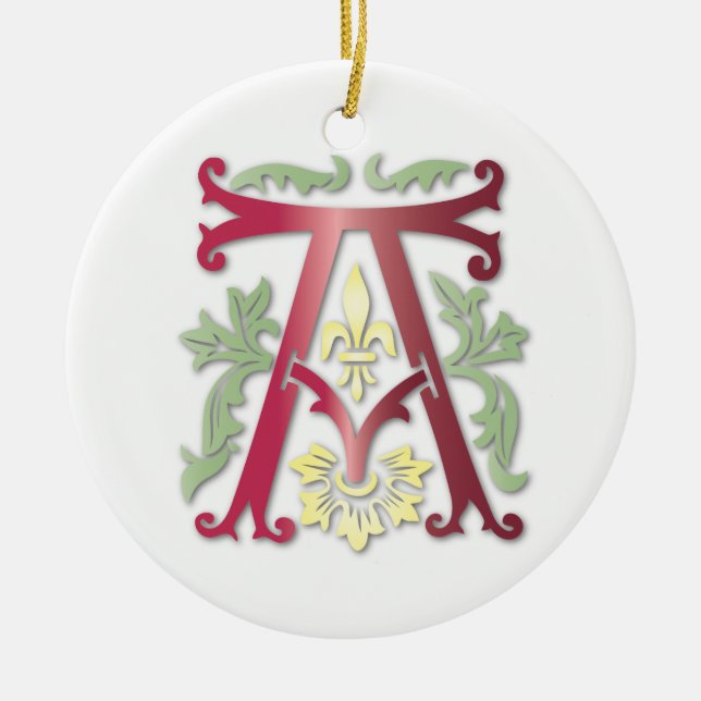 Décoration En Céramique Fleur-de-lis A Monogram (Devant)