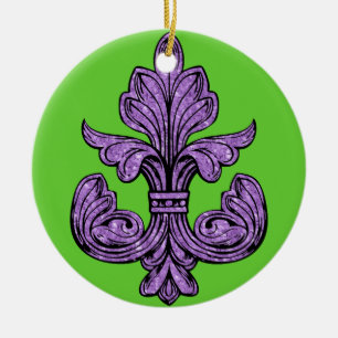 Décoration En Céramique Fleur de lis Purple