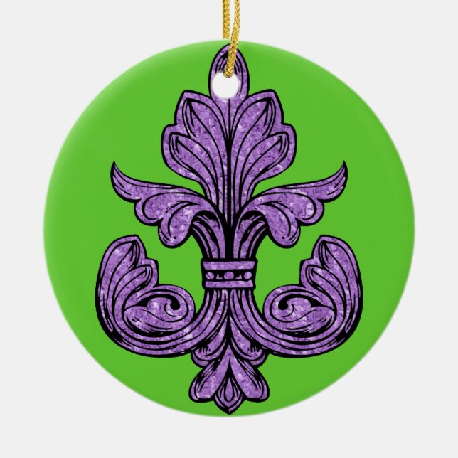 Décoration En Céramique Fleur de lis Purple (Devant)