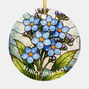 Décoration En Céramique Fleur de Ne m'oubliez pas Verre teinté personnalis
