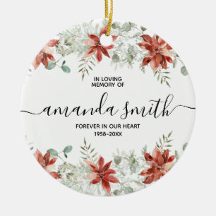 Décoration En Céramique Fleur de Noël d'hiver en mémoire d'amour