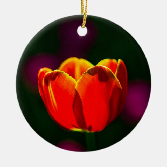 Décoration En Céramique Fleur de tulipe rouge (Devant)