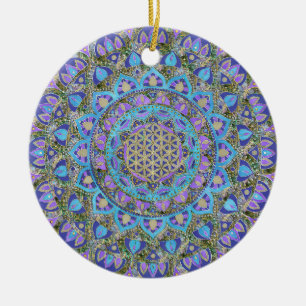 Décoration En Céramique Fleur De Vie - Mandala India Style 2