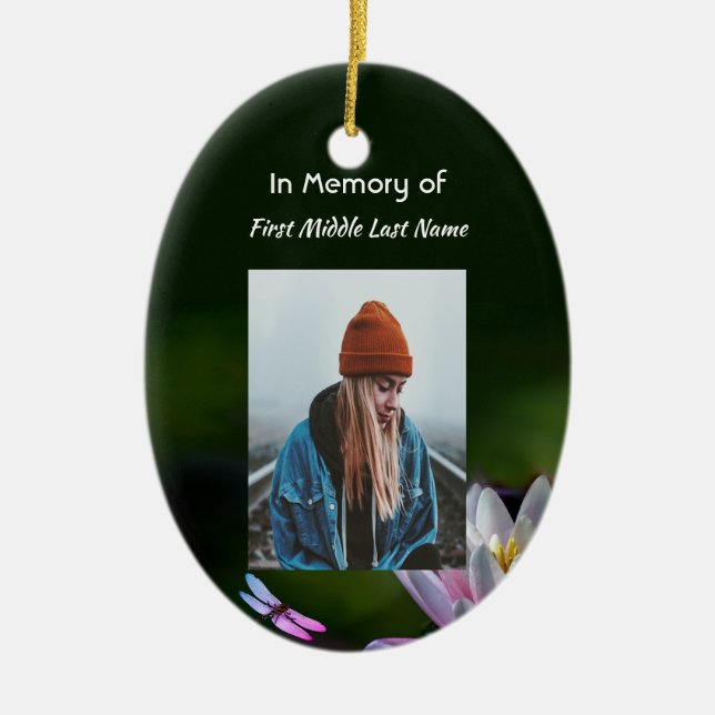 Décoration En Céramique Fleur Lotus de la dragonfly Memorial Keepsaké (Devant)