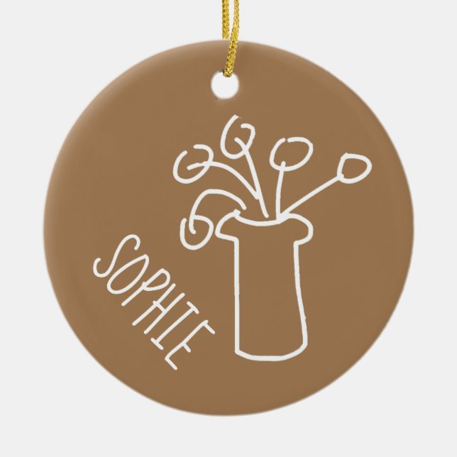 Décoration En Céramique Fleur moderne simple blanc (Devant)