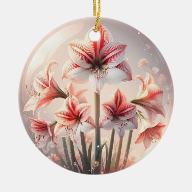 Décoration En Céramique Fleurs d'Amaryllis (Devant)