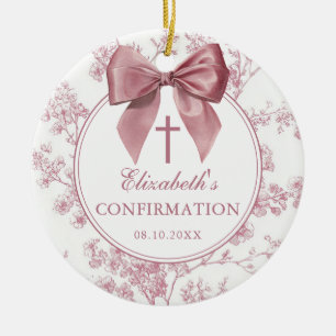 Décoration En Céramique Fleurs de confirmation rose vintage
