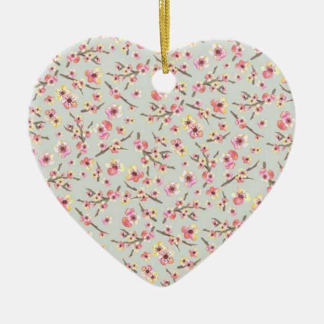 Décoration En Céramique Fleurs de fleurs de cerisier (Devant)