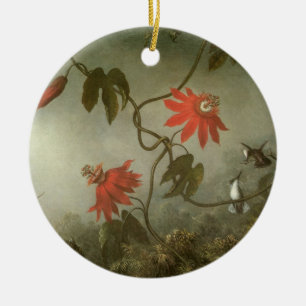 Décoration En Céramique Fleurs de la passion et colibris par Martin J Head