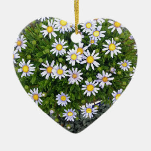 Décoration En Céramique Fleurs de Margarita jaune blanc avec cailloux gris