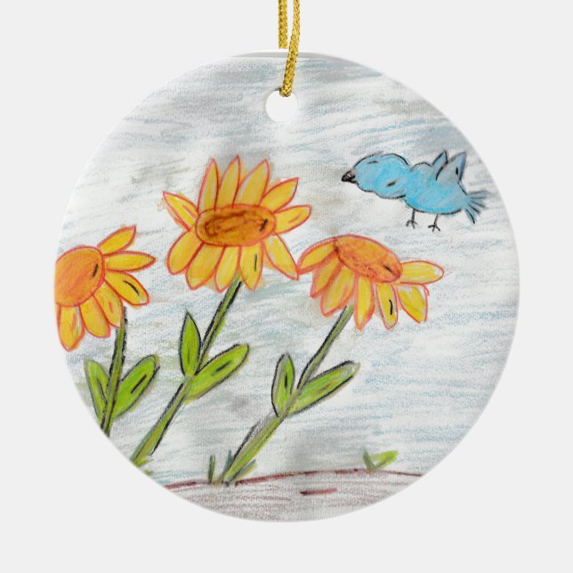 Décoration En Céramique Fleurs de soleil (Devant)