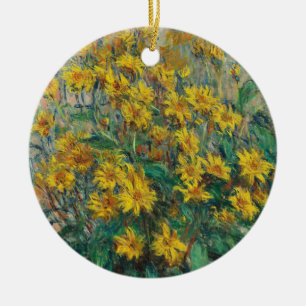 Décoration En Céramique Fleurs de topinambour par Claude Monet