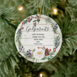 Décoration En Céramique Fleurs d'hiver rustiques blanches Noël aux grands-<br><div class="desc">Les fleurs de l'hiver Saint-Parents Ornement de NoëlPeut être modifié en n'importe quel texte</div>