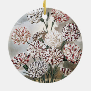 Décoration En Céramique Fleurs d'oeillets vintages avec ciel gris