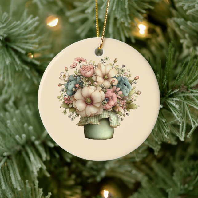 Décoration En Céramique Fleurs Fantaisistes dans un Pot de Fleurs Mignon (Arbre)