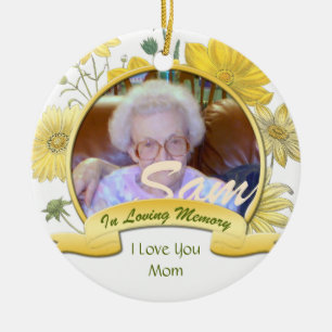 Décoration En Céramique Fleurs Jaunes vintages Dans L'Ornement Mémoire Amo