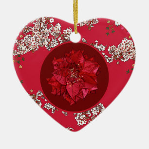 Décoration En Céramique Fleurs pour Noël