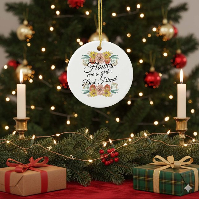 Décoration En Céramique Fleurs sont une fille meilleur ami - Zinnia Art (Créateur téléchargé)