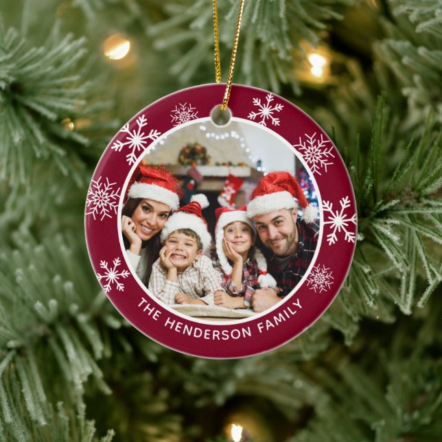 Décoration En Céramique Flocon de neige Bourgogne Merveilleux moment de l' (Arbre)