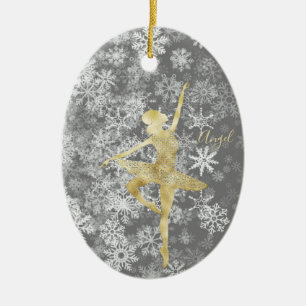 Décoration En Céramique Flocons de neige personnalisés Danse de ballerine