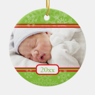 Décoration En Céramique Flocons de neige : Vert