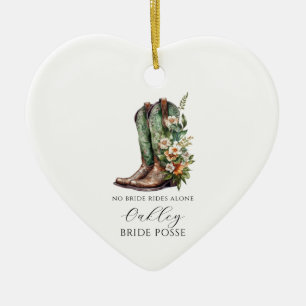 Décoration En Céramique Floral Cowgirl Boots Bridesmaid