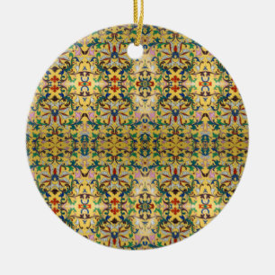 Décoration En Céramique Flower Market Vintage Fleur sauvage jaune Botaniqu